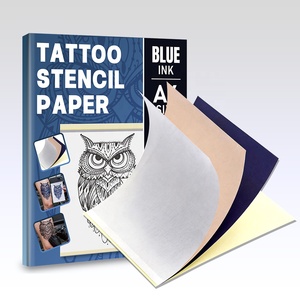 Papier de transfert thermique professionnel pour pochoirs de <span class=keywords><strong>tatouage</strong></span> – Feuilles transparentes pour studios de <span class=keywords><strong>tatouage</strong></span>, impression de motifs clairs sur la peau - Product Image 1