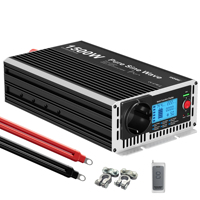 Onduleur à onde sinusoïdale Pure DC 12V 24V à AC 220V Puissance de crête 1500W 2000W 2500W 3000W solaire hors réseau chargeur de système de secours domestique