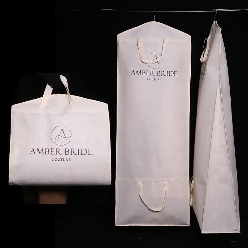 Custom Logo Portable Foldable Bridal Dust Long Dress Cover Wedding Gown Garment Bag for Storage