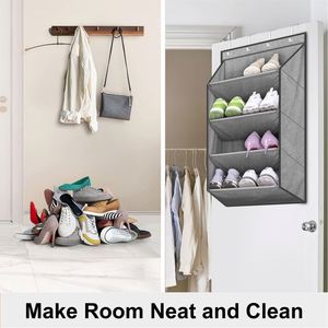 Large Deep Pockets Over-the-Door Shoe & Clothing Organizer Short Hanging <b>Rack</b> for Closet Sneaker <b>Storage</b> - Product Image 5