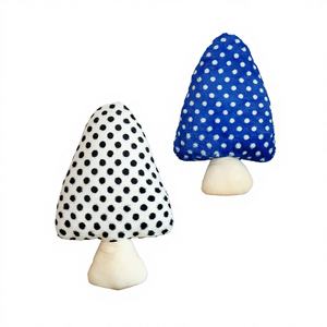 Фабричная плюшевая подушка-гриб в цветную полоску с милым принтом в горошек, для сна девочек, недорогая игрушка для автомата-хватайки, декоративная подушка для дивана и дома - Product Image 1