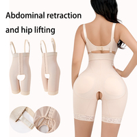 Vêtement de compression sans couture pour femme, taille haute, à trois boucles, avec bretelles, pour un effet lifting des fesses