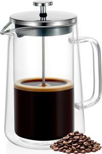 Échantillon gratuit de cafetière à piston, pot en verre borosilicate à double paroi isolé sous vide, thermique - Product Image 3
