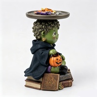 Figurine de fantôme vert réaliste en résine peinte à la main, porte-bougie, décoration pour la maison, le bureau, le salon