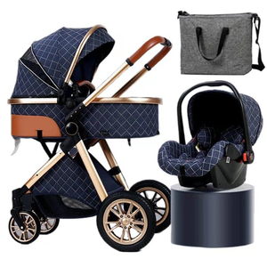 China Luxury Travel Light Weight Baby <b>Stroller</b> 3 in <b>1</b> Folding Bi-directional High Landscape <b>Stroller</b> With Car Seat Baby Pram - Product Image 5