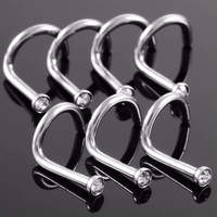 Clous et anneaux de nez en acier inoxydable G23 plaqué or avec zircon, 18G 20G, bijoux de corps pour mariages, fêtes, cadeaux, piercings de narine