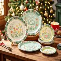 Ensemble de vaisselle en papier Xuece Rose Gold à pois - 25 pièces - Assiettes à dessert, fourchettes, fournitures de fête pour anniversaire et mariage