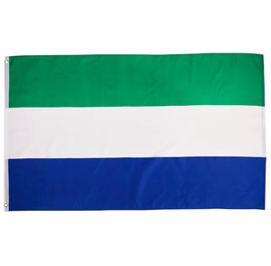 Bandiera della Sierra <span class=keywords><strong>Leone</strong></span> 3x5 piedi, 100D Poliestere, Resistente allo sbiadimento, Colori vivaci, Personalizzabile, Bandiera Nazionale con Due Occhielli in Ottone, Per Interni - Product Image 1
