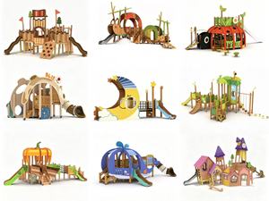 Estructura de Juego Infantil de Madera para Jardín con Temática del Principito <span class=keywords><strong>B612</strong></span>, Tobogán de Tubo para Jardín de Infancia - Product Image 2