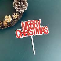 Frohe Weihnachten Cupcake Topper Red Laser beschriftet Abendessen Essen Dekoration Party Festival Ornament-World Cake Decora ting Supplies