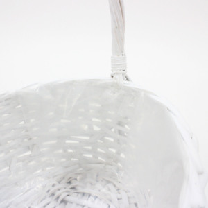 <span class=keywords><strong>Petit</strong></span> <span class=keywords><strong>panier</strong></span> de fleurs fait main <span class=keywords><strong>en</strong></span> saule naturel de style frais <span class=keywords><strong>blanc</strong></span> ovale - Product Image 4