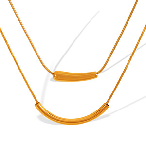 Geometric <b>Titanium</b> Steel Necklace Gold <b>Chain</b> Simple Clavicle Pendant For Women Gift Jewelry - Product Image 5
