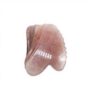 Masseur facial en cristal naturel à 100 % avec logo personnalisé, Gua Sha de haute qualité en quartz rose - Product Image 6