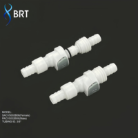 Raccord à raccordement rapide CPC en plastique avec clapet anti-retour 3/8 BRT Medical pour tuyau d'eau/air à pression, raccords cannelés
