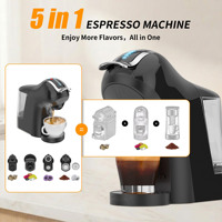 Machine à expresso, cafetière à portion individuelle compatible avec plusieurs types de capsules, café moulu