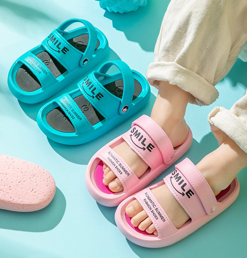 Children's Sandals Summer EVA Buckle Kids Sandals Slippers Antiskid Beach Slides Shoes