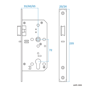 CE Mortise Stainless Steel 304 Night Latch <strong>Door</strong> Lock Body with <strong>Deadlocking</strong> Safety Latch Key Operated Fire Rated - Product Image 4