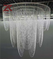 ZKAI Rideau de perles en acrylique transparent de haute qualité en forme de fleur pour la décoration de plafond de banquet