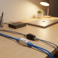 Modul Jaringan Cat6 Keystone Jack RJ45 UTP Tanpa Alat 8P8C Konektor Soket Betina Ethernet Panel Dinding Patch Panel PC Putih Hitam
