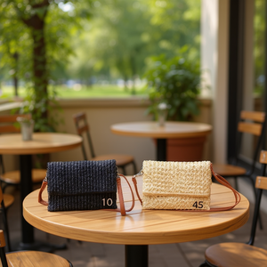 Three Strand Braided Straw <b>Bag</b> 27x21cm Crossbody Handheld Dual Use - Product Image 2