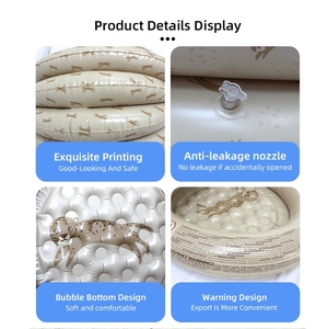 Bể bơi bơm hơi cho trẻ em bể bơi mái chèo dày với tán in đại dương PVC Kích thước 35x43inch - Product Image 6