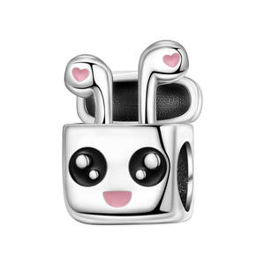 Hot-selling white <b>copper</b> cute earphone beads, original fashion versatile DIY <b>bracelets</b>, accessories, pendants wholesale - Product Image 1