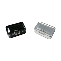 Boîte en métal rectangulaire avec couvercle à fermoir, en stock, personnalisable, pour petits objets, boîte de rangement, conteneur cadeau