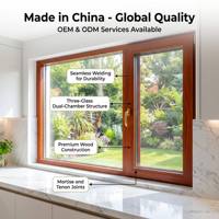 Ventanas de Madera y Aluminio con Perfil de Grado Arquitectónico HUACAI, Herrajes Alemanes Noto, Madera de Roble, Triple Acristalamiento, Insonorizadas