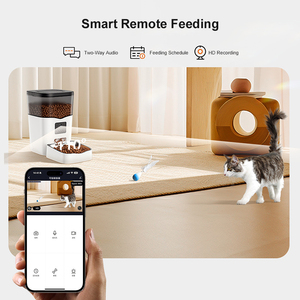 เครื่องให้อาหารแมวอัตโนมัติพร้อมกล้อง2.4G เครื่องจ่ายอาหารสัตว์เลี้ยงอัจฉริยะ3L ตั้งเวลาได้สองทางสำหรับสุนัข - Product Image 5
