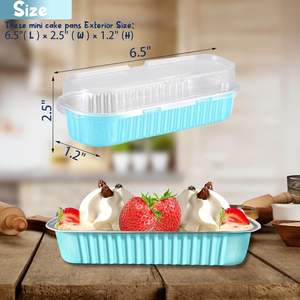 200ml Custom Card Muffin <b>Cupcake</b> Mold Colorful Disposable Aluminum Foil Baking <b>Cup</b> Bread Mini Loaf Pan with Dome Lid - Product Image 3