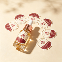 Étiquette adhésive transparente personnalisée TEDDY, étiquette de flacon cosmétique, feuille d'or transparente, autocollant pour flacon de parfum