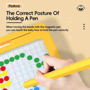 Bolígrafo magnético de plástico portátil personalizado, tablero de dibujo para bebés de 2 a 4 años, bolígrafo móvil, rompecabezas de cuentas, juguetes, material didáctico para jardín de infantes - Product Image 4