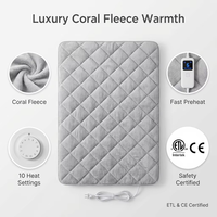 Surmatelas chauffant électrique 220V, taille Queen, 10 réglages de chaleur, arrêt automatique, lavable en machine, pour literie d'hiver