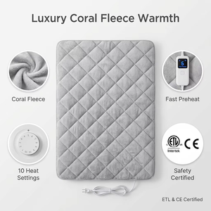 Surmatelas chauffant électrique 220V, taille Queen, 10 réglages de chaleur, arrêt automatique, lavable en machine, pour <span class=keywords><strong>literie</strong></span> d'hiver - Product Image 3