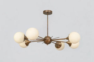 Lámpara de Techo Estilo Sputnik de Latón, Hecha a Mano, Moderna de Mediados de Siglo, 6 Luces, Globo, Estilo MCM, Vintage - Product Image 4