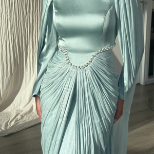 <span class=keywords><strong>Abaya</strong></span> de Luxe pour l'Aïd, <span class=keywords><strong>Kimono</strong></span> Islamique, Robe Musulmane pour Femme, Broderie Florale, Soie Organza Brillante, Modeste et Magnifique, <span class=keywords><strong>Abaya</strong></span> de Dubaï - Product Image 5