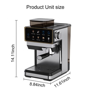 Machine à café intelligente professionnelle programmable 20 bars avec système de broyage intégré, expresso, mousseur à lait, en acier inoxydable pour la maison - Product Image 3
