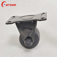 Nouvelles roues pivotantes industrielles robustes en acier et nylon de 2 pouces avec frein pour chariots, personnalisables OEM, filetage noir