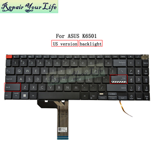 ยี่ห้อใหม่ US แบ็คไลท์แป้นพิมพ์แล็ปท็อปสำหรับ ASUS <span class=keywords><strong>Vivobook</strong></span> <span class=keywords><strong>Pro</strong></span> <span class=keywords><strong>15X</strong></span> <span class=keywords><strong>OLED</strong></span> <span class=keywords><strong>K6501</strong></span> K6501ZM 0KNB0-580GUS00 แป้นพิมพ์ใหม่ - Product Image 2