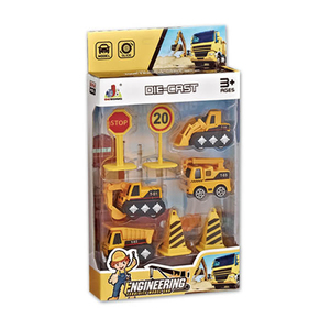 Conjunto de vehículos de ingeniería para niños, juguete de camión fundido a presión deslizante, juego de simulación de aleación fundido a presión, coche de <span class=keywords><strong>policía</strong></span>, juego de juguete - Product Image 1