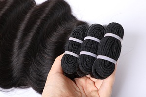 גלם חבילות שיער אדם שיער אדם גל 15a כיתה cuticul לא מעובד בתולה מיושר זקן הודי מבושל sunnbangle שפיכת - Product Image 4