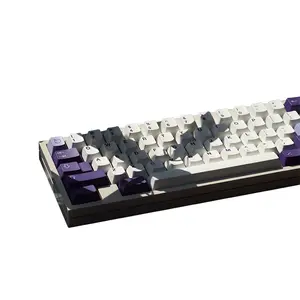 handwerks-keycaps PBT thermo-sublimations-einseitige fünfseitige benutzerdefinierte mechanische tastaturschlüssel/weiß lila keycap