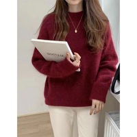 Pull-over en tricot lavable et doux à col ras du cou 100% 2 plis en cachemire 100% laine pour femmes Damen