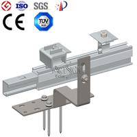 Kit Completo de Rieles de Montaje Solares ARTSIGN AL6005-T5, Perfil de Soporte Ajustable para Paneles Solares en Techos de Metal y Tejas