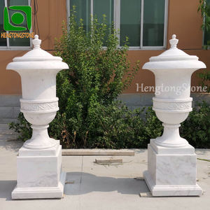 Flor decorativa de mármol blanco para jardín al aire libre y patrón de <span class=keywords><strong>cabeza</strong></span> de figura <span class=keywords><strong>griega</strong></span> <span class=keywords><strong>maceta</strong></span> de piedra tallada - Product Image 5