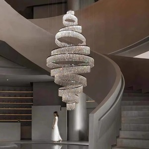 Lámpara Colgante de Cristal en Espiral K9, Moderna y Lujosa, para Escaleras, Vestíbulos de Hoteles y Proyectos de Interiores con Techos Altos - Product Image 1