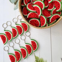 Nouveauté Porte-clés en crochet fait main personnalisé en forme de pastèque de Palestine Accessoires d'ornement