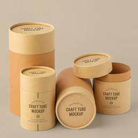 Emballage en Tube de papier brun en plastique zéro, emballage de boîte de cylindre en carton personnalisé pour bougie/bouteille/cosmétique