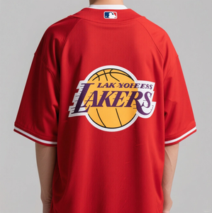 Logotipo personalizado <span class=keywords><strong>Lakers</strong></span> Béisbol Jersey Poliéster Baloncesto Equipo Fans Béisbol Jersey - Product Image 6