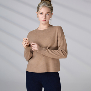 Suéter de Cachemira 100% para Mujer, Cuello Redondo, Manga Larga, Color Sólido, Estilo Europeo de Lujo, OEM ODM GOTS - Product Image 1